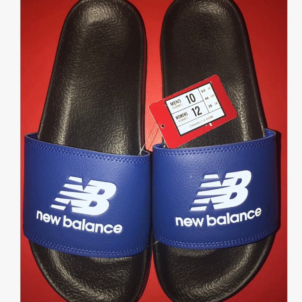 New  Balance Slip-on’s Royal Blue Gym Flip Flops Sandals NWT Rare Slides